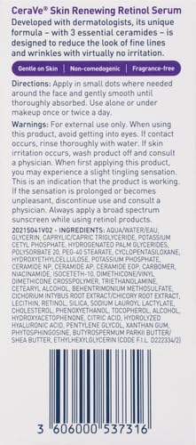 anti Aging Retinol Serum for Face, Encapsulated Retinol with Hyaluronic Acid, Niacinamide & Ceramides, Smooths Wrinkles & Fine Lines, Gentle Skin Brightening Serum, Fragrance Free, 1 Oz
