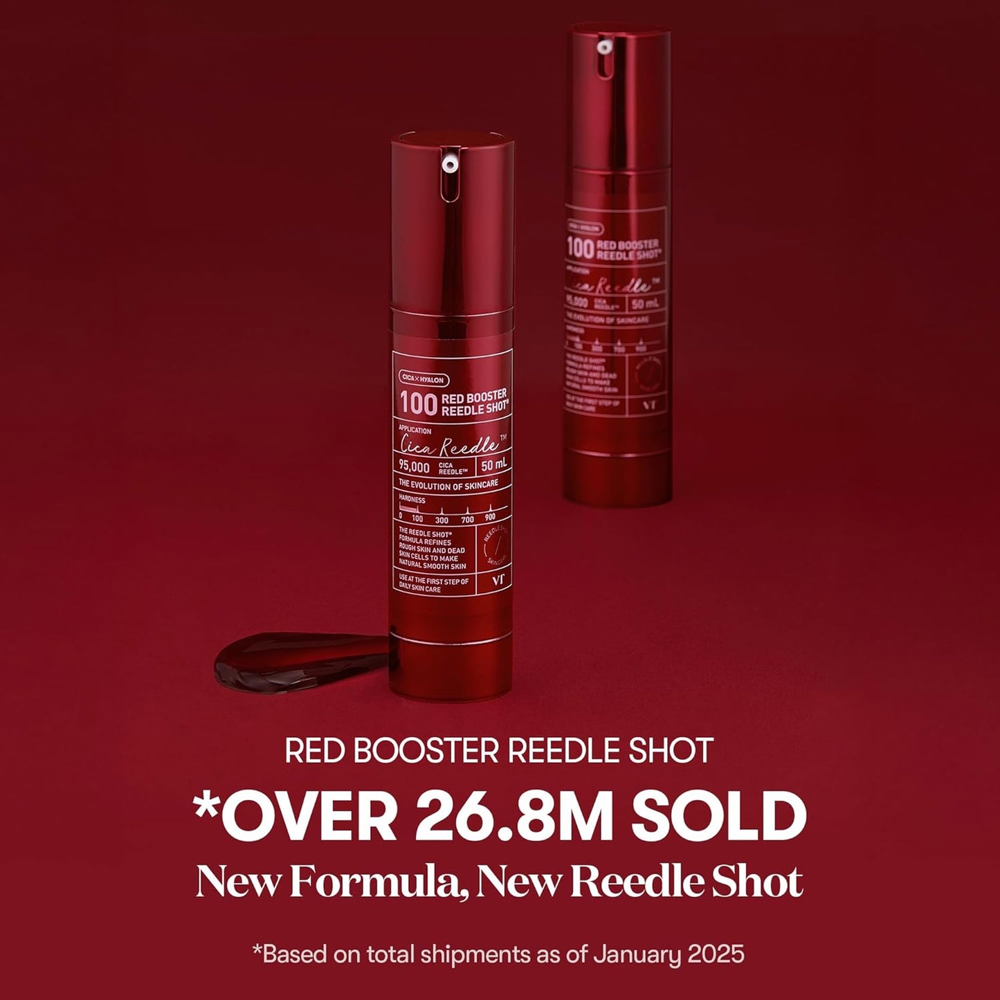 Red Booster Reedle Shot 100, Microneedling Serum with Dragon’S Blood, Exosome, Soothing Relief Serum for Irritated, and Sun-Stressed Skin, Scalp Care, Korean Skincare 1.69 Fl Oz (50Ml)