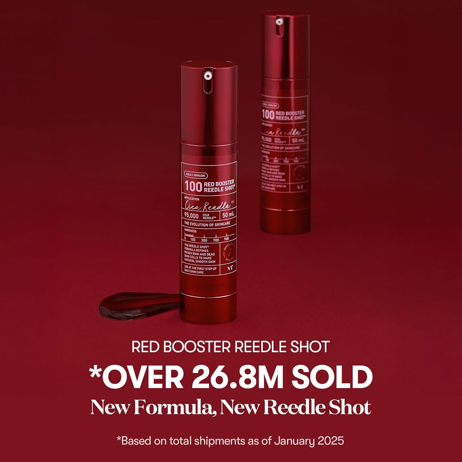Red Booster Reedle Shot 100, Microneedling Serum with Dragon’S Blood, Exosome, Soothing Relief Serum for Irritated, and Sun-Stressed Skin, Scalp Care, Korean Skincare 1.69 Fl Oz (50Ml)