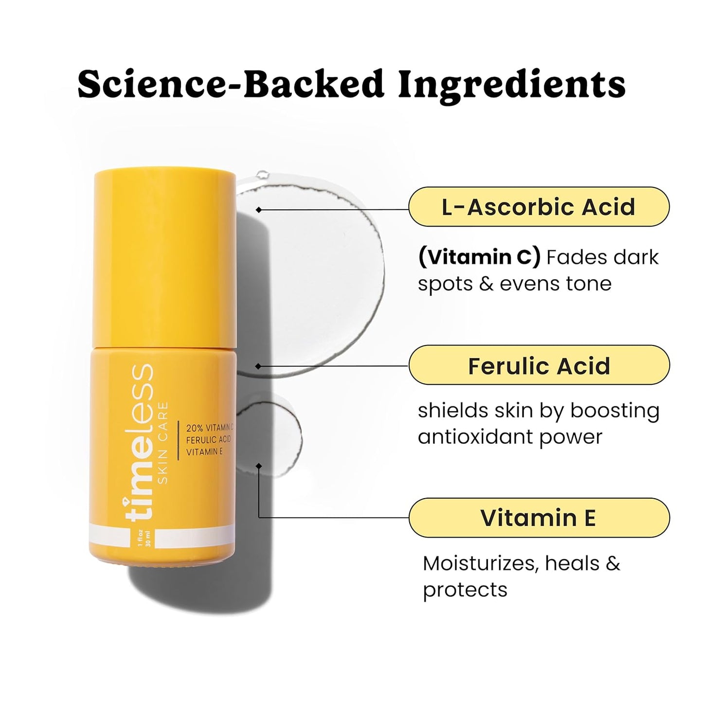 Vitamin C Serum with Vitamin E & Ferulic Acid - Brightening Serum - for Oily & Dry Skin - Fragrance-Free - 1 Oz