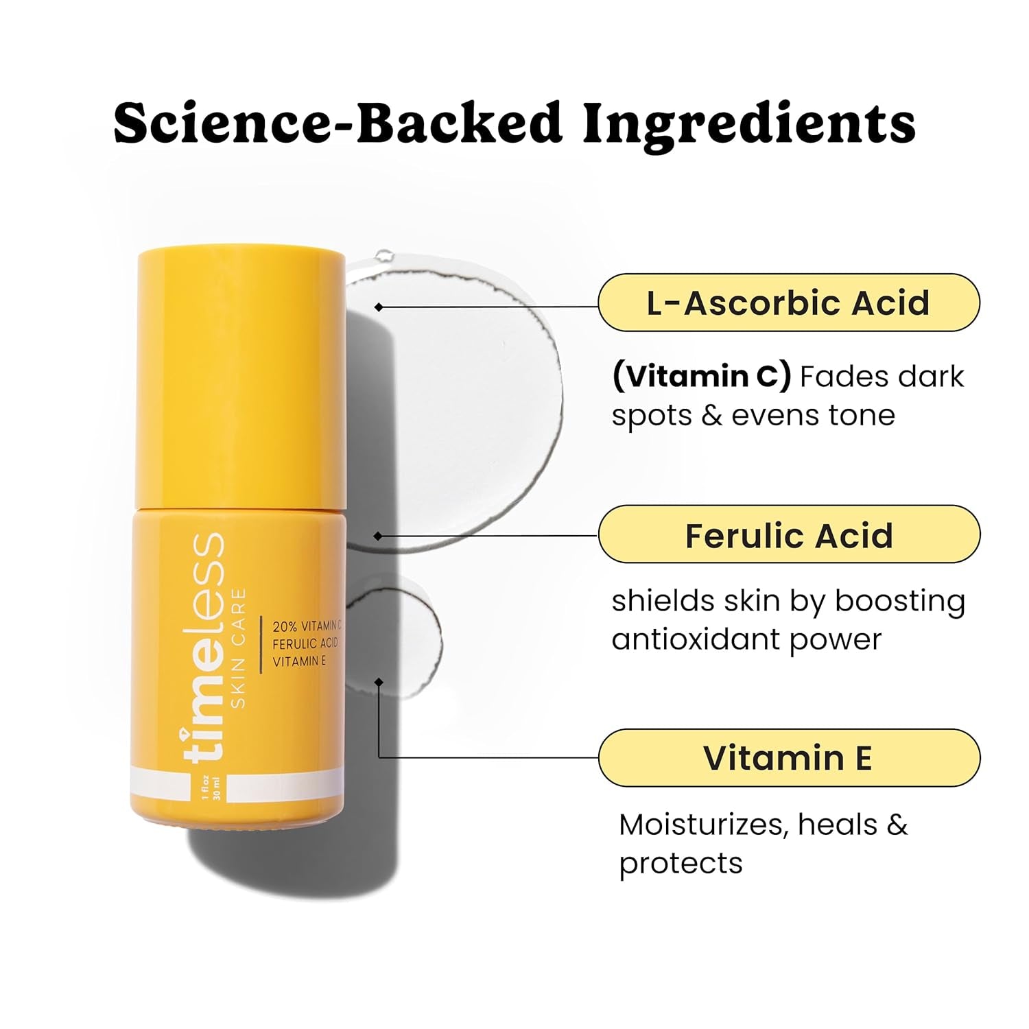 Vitamin C Serum with Vitamin E & Ferulic Acid - Brightening Serum - for Oily & Dry Skin - Fragrance-Free - 1 Oz